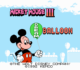 Mickey Mouse 3 - Yume Fuusen (english translation) Title Screen